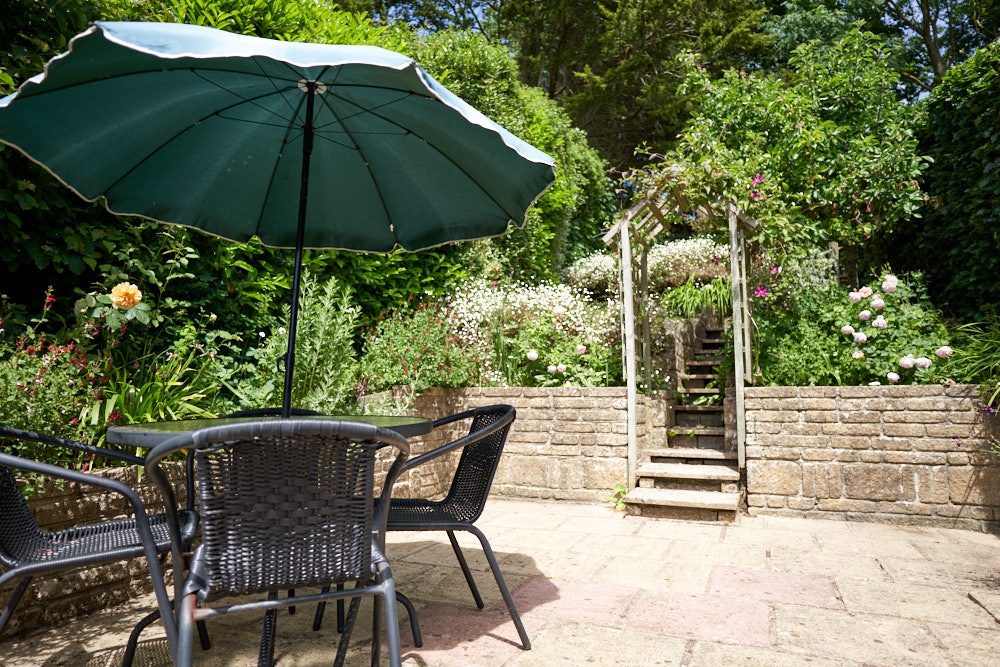 Terraced garden at 1 Rose Cottage