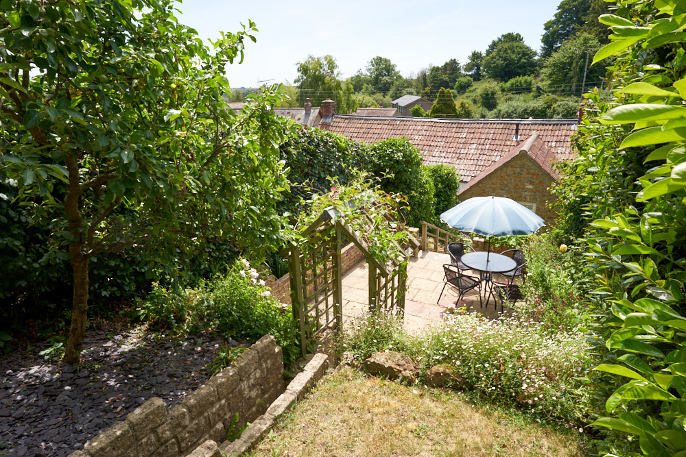 Terraced garden at 1 Rose Cottage