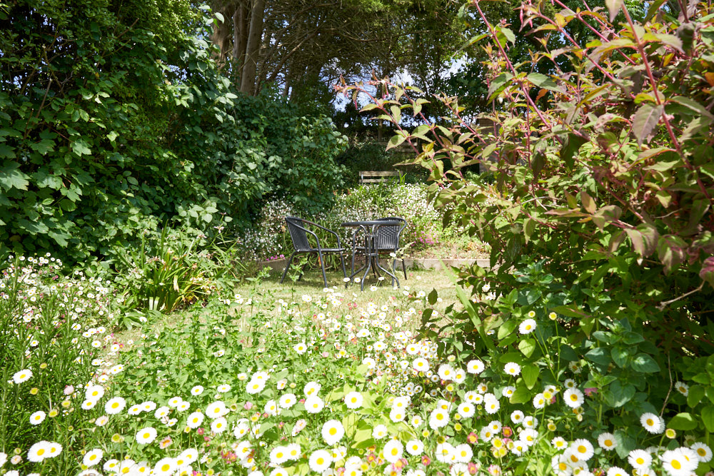 Terraced garden at 1 Rose Cottage